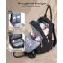 BCK2615 - Kono 3-in-1 Mama-Rucksack-Set mit Wickelmatte & isolierter Schnullertasche - Schwarz