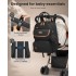 BCK2615 - Kono 3-in-1 Mama-Rucksack-Set mit Wickelmatte & isolierter Schnullertasche - Schwarz