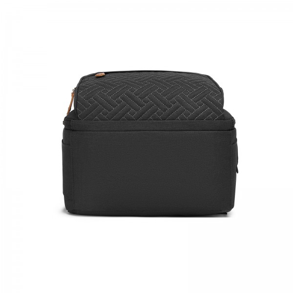 BCK2615 - Kono 3-in-1 Mama-Rucksack-Set mit Wickelmatte & isolierter Schnullertasche - Schwarz