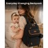 BCK2615 - Kono 3-in-1 Mama-Rucksack-Set mit Wickelmatte & isolierter Schnullertasche - Schwarz