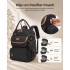 BCK2615 - Kono 3-in-1 Mama-Rucksack-Set mit Wickelmatte & isolierter Schnullertasche - Schwarz