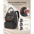 BCK2615 - Kono 3-in-1 Mama-Rucksack-Set mit Wickelmatte & isolierter Schnullertasche - Grau