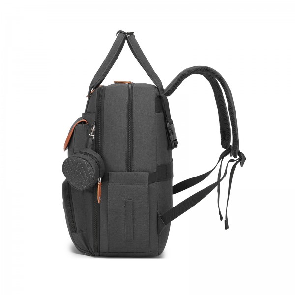 BCK2615 - Kono 3-in-1 Mama-Rucksack-Set mit Wickelmatte & isolierter Schnullertasche - Grau