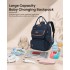 BCK2615 - Kono 3-in-1 Mama-Rucksack-Set mit Wickelmatte & isolierter Schnullertasche - Marineblau