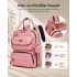 BCK2615 - Kono 3-in-1 Mama-Rucksack-Set mit Wickelmatte & isolierter Schnullertasche - Rosa
