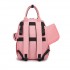 BCK2615 - Kono 3-in-1 Mama-Rucksack-Set mit Wickelmatte & isolierter Schnullertasche - Rosa