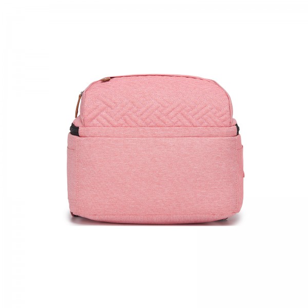 BCK2615 - Kono 3-in-1 Mama-Rucksack-Set mit Wickelmatte & isolierter Schnullertasche - Rosa