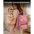 BCK2615 - Kono 3-in-1 Mama-Rucksack-Set mit Wickelmatte & isolierter Schnullertasche - Rosa