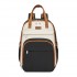 BCK2623 - Kono 2-in-1 Nappy Changing Backpack Set, Large Capacity Diaper Bag With Changing Mat - Black And Beige