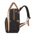 BCK2623 - Kono 2-in-1 Nappy Changing Backpack Set, Large Capacity Diaper Bag With Changing Mat - Black And Beige