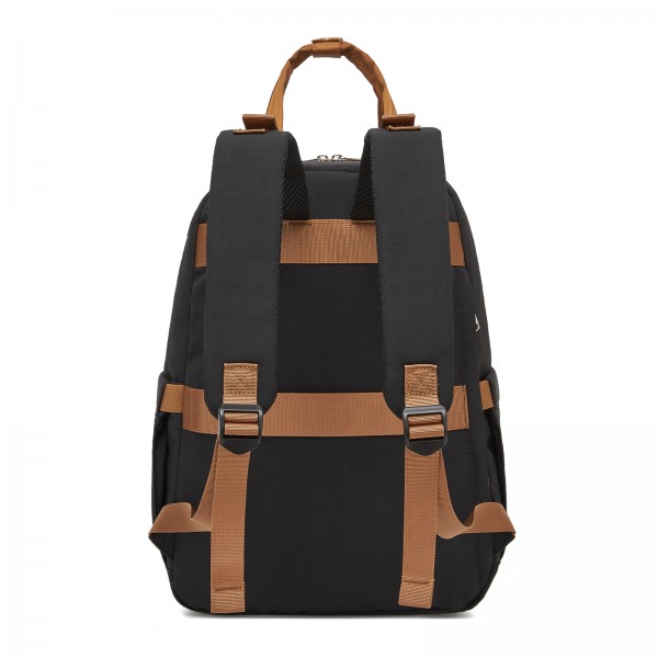 BCK2623 - Kono 2-in-1 Nappy Changing Backpack Set, Large Capacity Diaper Bag With Changing Mat - Black And Beige