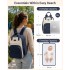 BCK2623 - Kono 2-in-1 Nappy Changing Backpack Set, Large Capacity Diaper Bag With Changing Mat - Navy And Beige