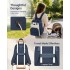 BCK2623 - Kono 2-in-1 Nappy Changing Backpack Set, Large Capacity Diaper Bag With Changing Mat - Navy And Beige
