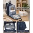 BCK2623 - Kono 2-in-1 Nappy Changing Backpack Set, Large Capacity Diaper Bag With Changing Mat - Navy And Beige