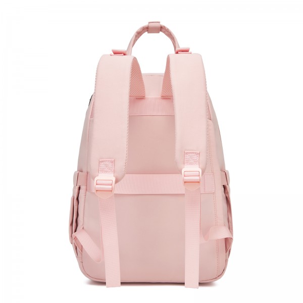 BCK2623 - Kono 2-in-1 Nappy Changing Backpack Set, Large Capacity Diaper Bag With Changing Mat - Pink And Beige