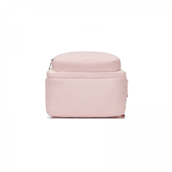 BCK2623 - Kono 2-in-1 Nappy Changing Backpack Set, Large Capacity Diaper Bag With Changing Mat - Pink And Beige