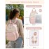 BCK2623 - Kono 2-in-1 Nappy Changing Backpack Set, Large Capacity Diaper Bag With Changing Mat - Pink And Beige