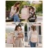 BCK2623 - Kono 2-in-1 Nappy Changing Backpack Set, Large Capacity Diaper Bag With Changing Mat - Pink And Beige