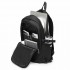 BPK2426 - Kono Minimalist Design Tech Backpack with USB & Type-C Port and Laptop Compartment - Black