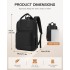 BPK2502 - Kono Klassischer Freizeitrucksack mit Laptopfach und gepolsterten Trägerriemen für tägliche Pendelwege - Schwarz