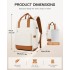 BPK2502 - Kono Casual Contemporary Backpack with Laptop Sleeve & Padded Straps for Daily Commute - Cream and Brown