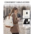 BPK2502 - Kono Casual Contemporary Backpack with Laptop Sleeve & Padded Straps for Daily Commute - Cream and Brown