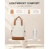 BPK2502 - Kono Casual Contemporary Backpack with Laptop Sleeve & Padded Straps for Daily Commute - Cream and Brown