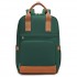 BPK2502 - Kono Casual Contemporary Backpack with Laptop Sleeve & Padded Straps for Daily Commute - Green and Brown