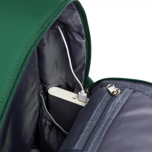 BPK2502 - Kono Casual Contemporary Backpack with Laptop Sleeve & Padded Straps for Daily Commute - Green and Brown