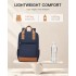 BPK2502 - Kono Klassischer Freizeitrucksack mit Laptopfach und gepolsterten Trägerriemen für tägliche Pendelwege - Marineblau und Braun