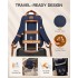 BPK2502 - Kono Klassischer Freizeitrucksack mit Laptopfach und gepolsterten Trägerriemen für tägliche Pendelwege - Marineblau und Braun