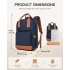 BPK2502 - Kono Klassischer Freizeitrucksack mit Laptopfach und gepolsterten Trägerriemen für tägliche Pendelwege - Marineblau und Braun