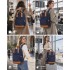 BPK2502 - Kono Klassischer Freizeitrucksack mit Laptopfach und gepolsterten Trägerriemen für tägliche Pendelwege - Marineblau und Braun