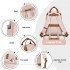 BPK2502 - Kono Klassischer Freizeitrucksack mit Laptopfach und gepolsterten Trägerriemen für tägliche Pendelwege - Rosa und Braun