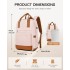 BPK2502 - Kono Casual Contemporary Backpack with Laptop Sleeve & Padded Straps for Daily Commute - Pink and Brown