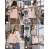BPK2502 - Kono Casual Contemporary Backpack with Laptop Sleeve & Padded Straps for Daily Commute - Pink and Brown