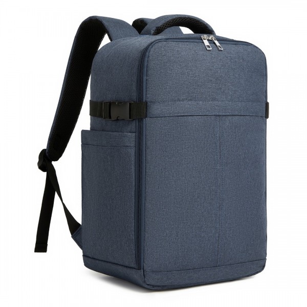 BPK2505 - Kono Urban Smart 15L Carry-On Backpack with Luggage Strap – Ideal for Travel, Work & Daily Commute - Navy