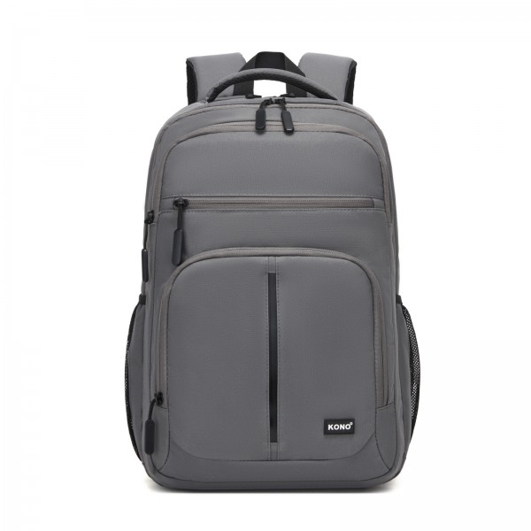 BPK2518 - Kono Laptop Backpack with 15.6" Laptop Compartment, Comfortable & Durable for Work and Business Trips - Grey
