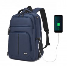 BPK2518 - Kono Laptop Backpack with 15.6" Laptop Compartment, Comfortable & Durable for Work and Business Trips - Navy