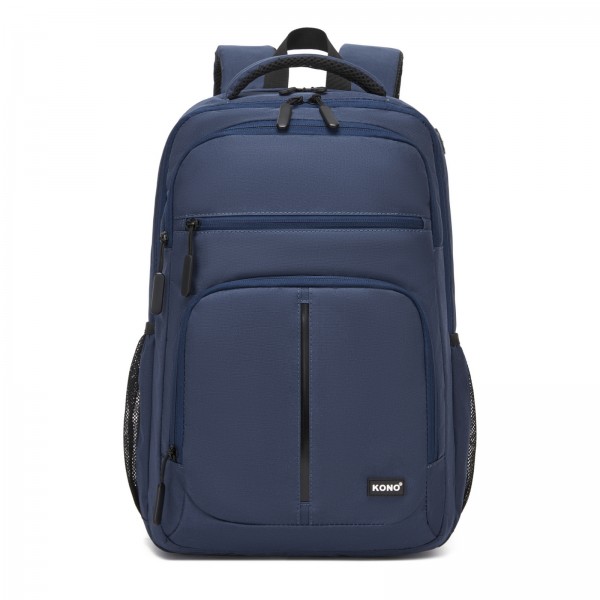 BPK2518 - Kono Laptop Backpack with 15.6" Laptop Compartment, Comfortable & Durable for Work and Business Trips - Navy