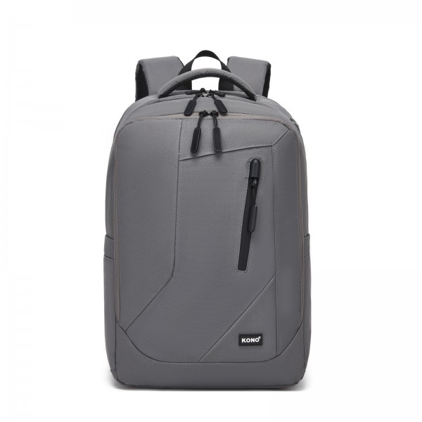 BPK2519 - Kono Laptop Backpack with 15.6" Laptop Compartment, Stylish Commuter Bag with Reflective Straps - Grey