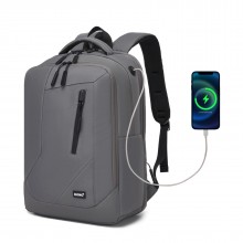 BPK2519 - Kono Laptop Backpack with 15.6" Laptop Compartment, Stylish Commuter Bag with Reflective Straps - Grey