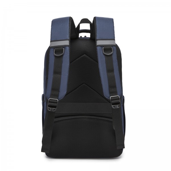 BPK2519 - Kono Laptop Backpack with 15.6" Laptop Compartment, Stylish Commuter Bag with Reflective Straps - Navy