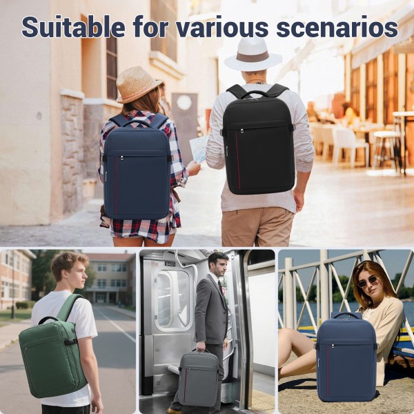 BPK2524 - Kono Spacious and Organised Personal-Item Backpack (40×30×20) with 15.6" Laptop Sleeve, Clamshell Main - Navy