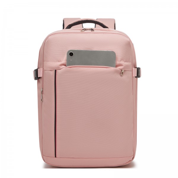 BPK2524 - Kono Spacious and Organised Personal-Item Backpack (40×30×20) with 15.6" Laptop Sleeve, Clamshell Main - Pink