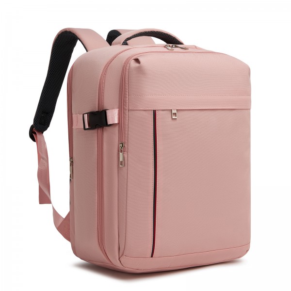 BPK2524 - Kono Spacious and Organised Personal-Item Backpack (40×30×20) with 15.6" Laptop Sleeve, Clamshell Main - Pink