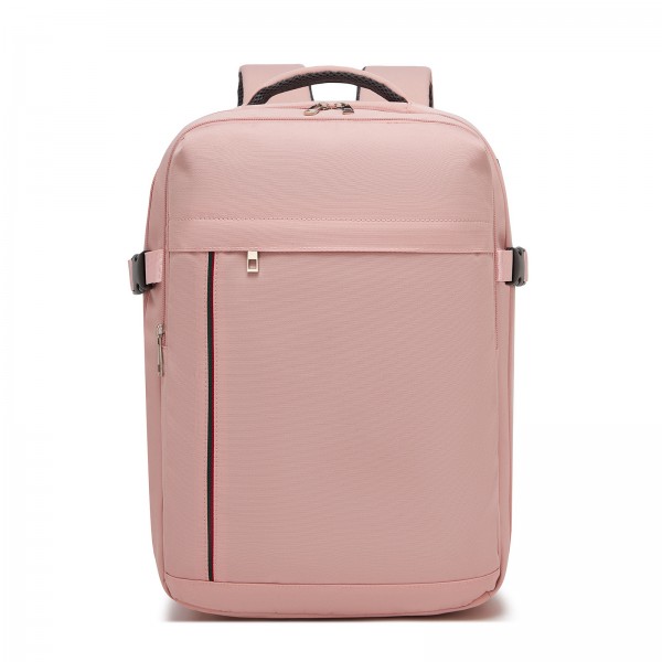 BPK2524 - Kono Spacious and Organised Personal-Item Backpack (40×30×20) with 15.6" Laptop Sleeve, Clamshell Main - Pink