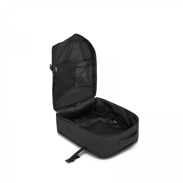 BPK2524L- Kono Verbesserter großer Kabinenrucksack, 32 L, Rucksack für 17,3-Zoll-Laptops mit atmungsaktiven druckentlastenden Gurten und Koffer-Trolleygurt für Geschäftsreisen – Schwarz