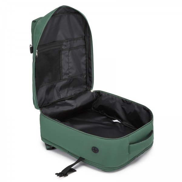 BPK2524L- Kono Verbesserter großer Kabinenrucksack, 32 L, Rucksack für 17,3-Zoll-Laptops mit atmungsaktiven druckentlastenden Gurten und Koffer-Trolleygurt für Geschäftsreisen – Grün
