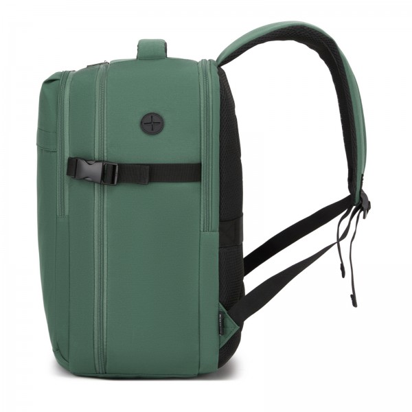 BPK2524L- Kono Verbesserter großer Kabinenrucksack, 32 L, Rucksack für 17,3-Zoll-Laptops mit atmungsaktiven druckentlastenden Gurten und Koffer-Trolleygurt für Geschäftsreisen – Grün